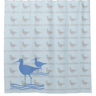 Ocean Birds Sandpipers Shower Curtain