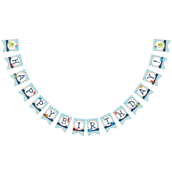 Ocean Birthday Party Banner Sea Creatures | Zazzle.com