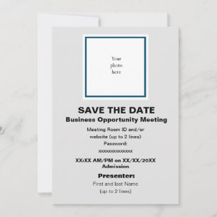 Ocean Bl. and Lt. Grey Virtual Bus. Opp. Mtng. Save The Date