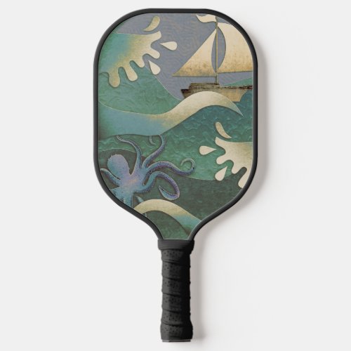 Ocean Bliss stormy waes Pickleball Paddle