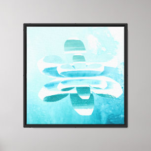 Ocean Bloom Abstract – Turquoise Brush Stroke Canvas Print