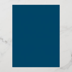 Ocean Blue #00486B, Beetle Green Foil Holiday Postcard