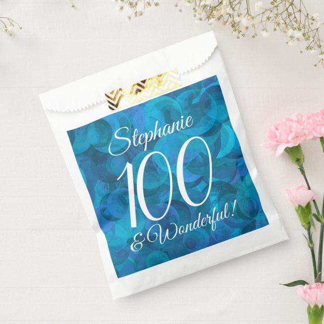 Ocean Blue 100 and Wonderful Birthday Party Favor Bag (Sealed)