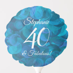 Ocean Blue 40 and Fabulous Birthday Party Balloon