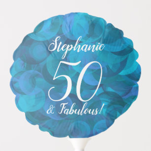 Ocean Blue 50 and Fabulous Birthday Party Balloon
