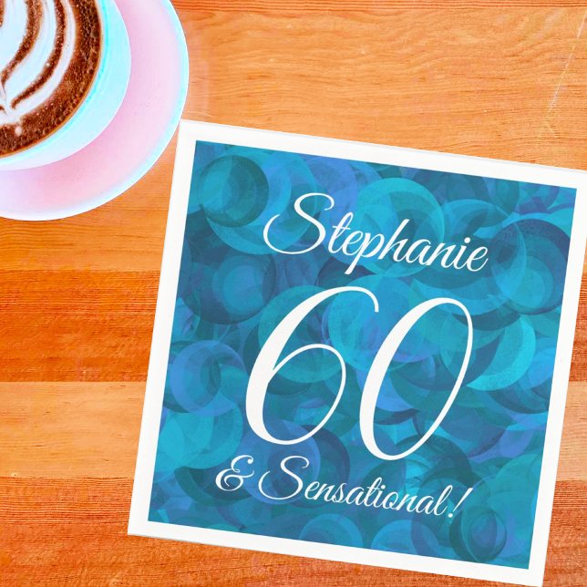 Ocean Blue 60 and Sensational Birthday Party Napkins (Creator Uploaded)