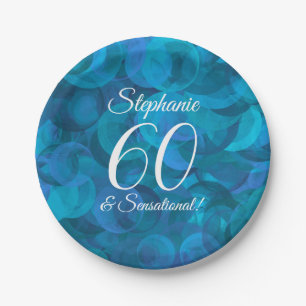 Ocean Blue 60 and Sensational Birthday Party Paper Plates