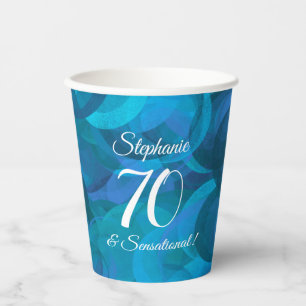 Ocean Blue 70 and Sensational Birthday Party Paper Cups