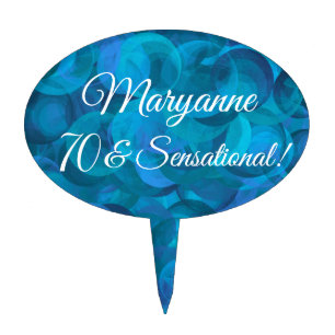 Ocean Blue 70 & Sensational Birthday Party Cake Topper