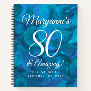Ocean Blue 80 and Amazing Birthday Party Notebook