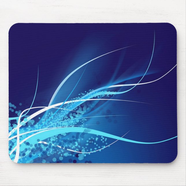 Ocean Blue Abstract Mouse Pad (Front)