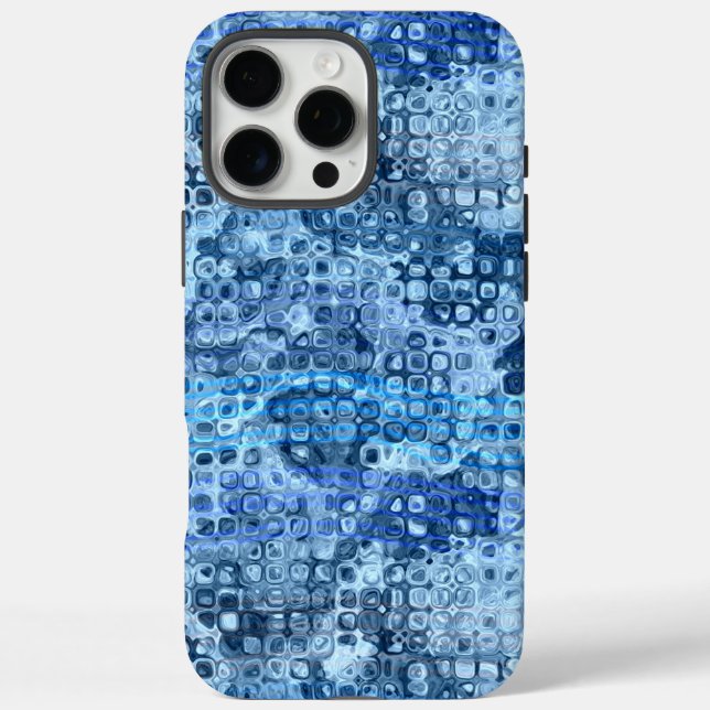 Ocean Blue Abstract Water Pattern Case-Mate iPhone Case (Back)