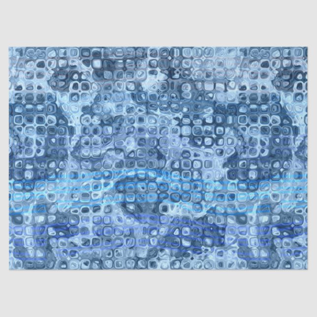Ocean Blue Abstract Water Pattern Tissue Paper (Front)