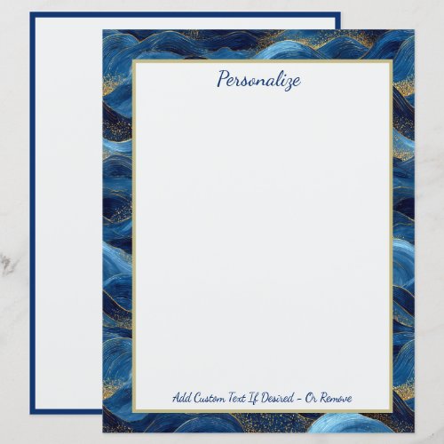 Ocean Blue Abstract Waves – Elegant Coastal Design