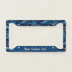 Ocean Blue Abstract Waves – Elegant Coastal Design License Plate Frame