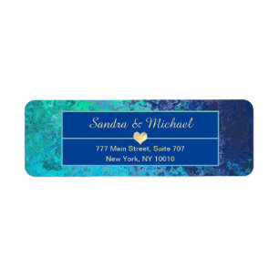 Ocean blue and green with heart label
