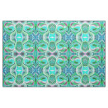 Ocean Blue and Turquoise Doodle With Black Lines Fabric