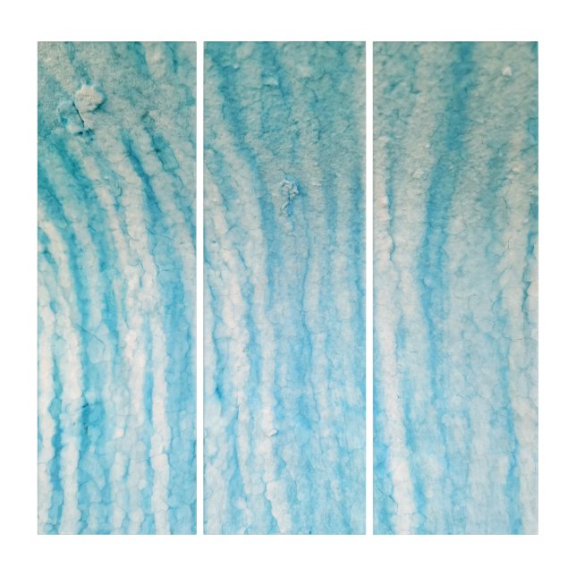 Ocean Blue And White Abstract Canvas Print Triptych (Front)