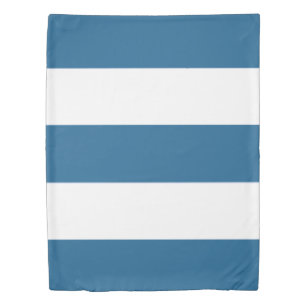 Ocean Blue and White Broad Stripe Duvet Cover