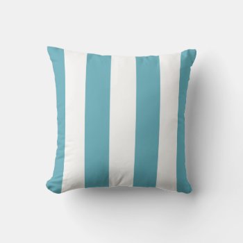 Ocean Blue Awning Stripe Throw Pillow by Letsrendevoo at Zazzle