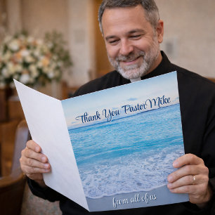 Ocean Blue Beach Pastor Appreciation From Us  Card