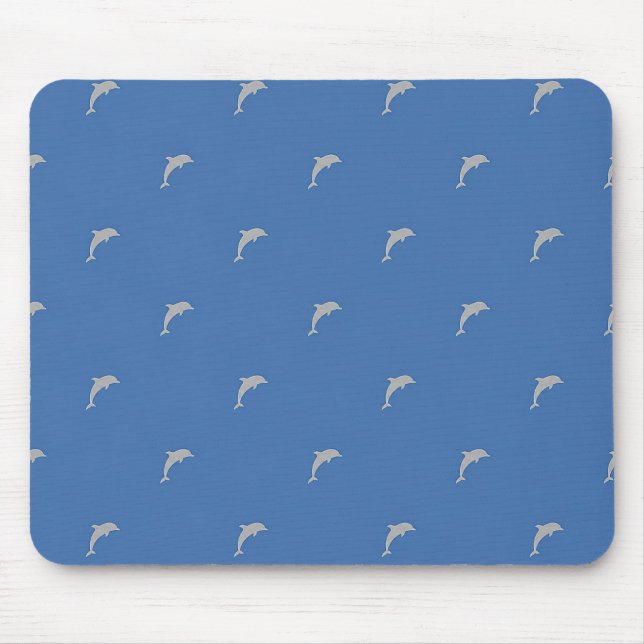 Ocean Blue Beach Theme Dolphin Pattern Mouse Pad (Front)