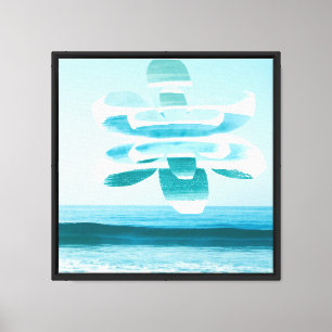 Ocean Blue Brush Strokes – Coastal Abstract Canvas
