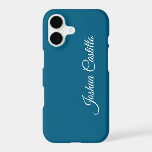 Ocean Blue Calligraphy Simple Professional Name iPhone 17 Case