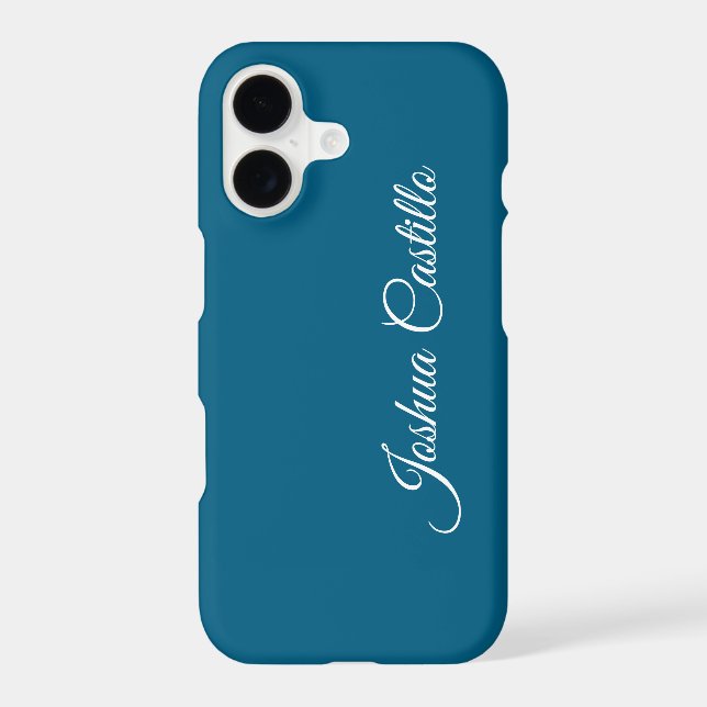 Ocean Blue Calligraphy Simple Professional Name Case-Mate iPhone Case (Back)