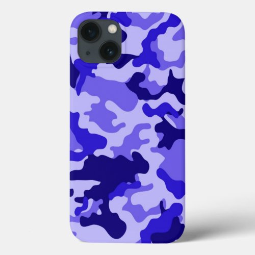 Ocean Blue Camo Pattern iPhone 13 Case