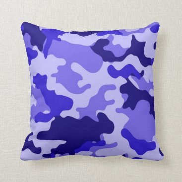 Ocean Blue Camo Throw Pillow Ocean Blue Camo Throw Pillow