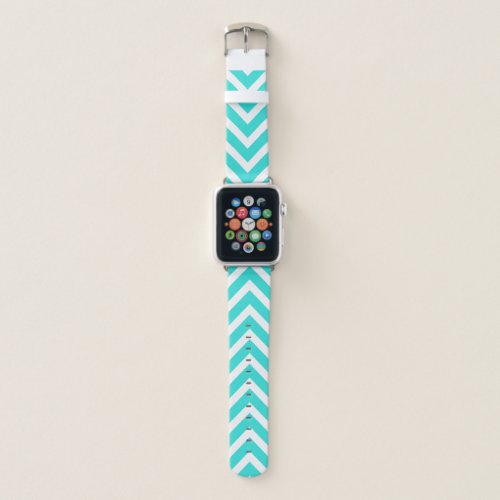 Ocean Blue Chevron Stripes Pattern Apple Watch Band