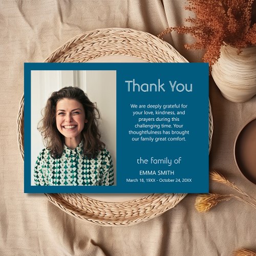 Ocean Blue Classic Photo Funeral Sympathy