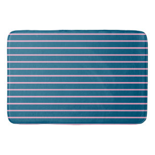 Ocean Blue Color Minimalist Modern Plain Bath Mat