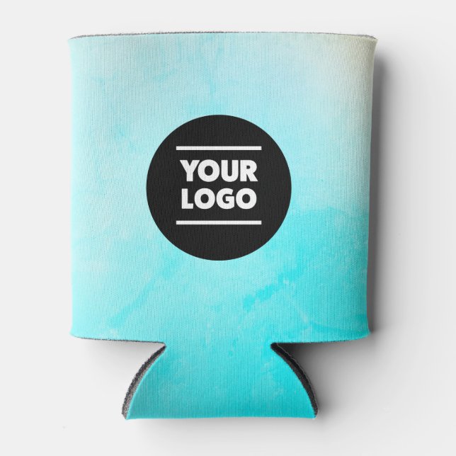 Ocean Blue Customized Logo Can Cooler (Front)