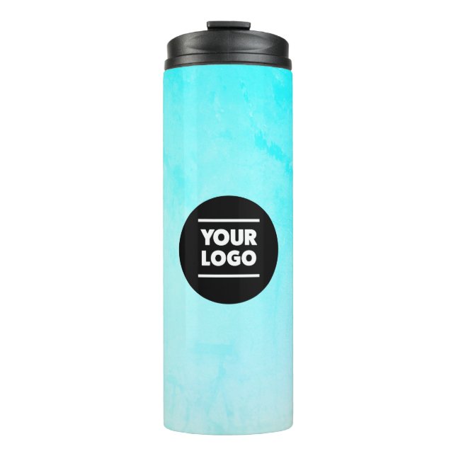 Ocean Blue Customized Logo Thermal Tumbler (Front)
