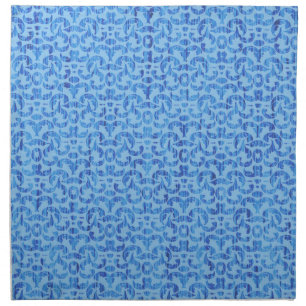 Ocean Blue Deep Sea Elegant Damask Napkin