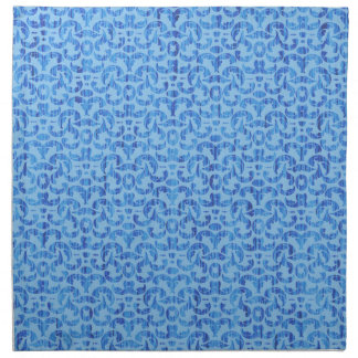 Ocean Blue Deep Sea Elegant Damask Napkin