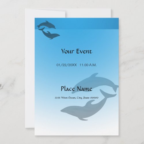 Ocean Blue Dolphin Invitation