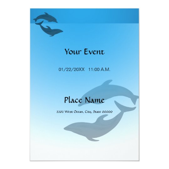 Ocean Blue Dolphin Invitation