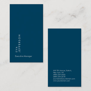 Ocean blue elegant unique modern plain business card