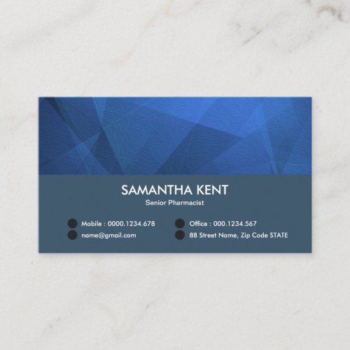 Ocean Blue Exquisite Polygon Crystals Pharmacist Business Card