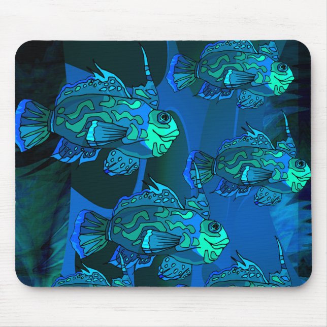 OCEAN BLUE FISH MOUSE PAD (Front)