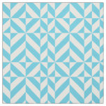 Ocean Blue Geometric Deco Cube Pattern Fabric