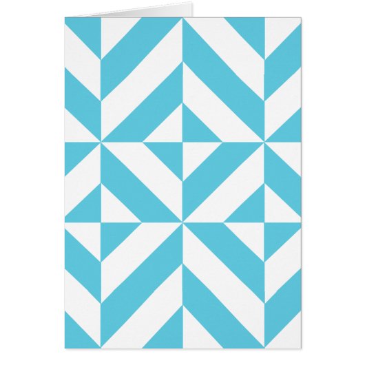 Ocean Blue Geometric Deco Pattern (Front)