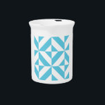 Ocean Blue Geometric Deco Pattern Beverage Pitcher<br><div class="desc">This abstract,  geometric cubed pattern will add vibrance and classic flair to any home or office decor. Always ready for you to personalize with your name and/or your loved one's name,  as well.</div>