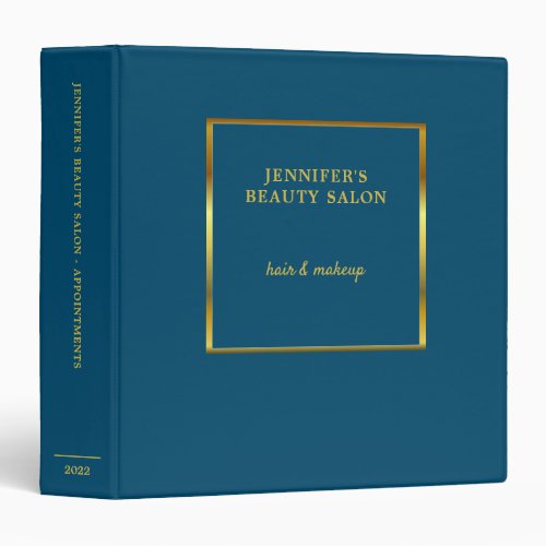 Ocean blue gold professional appointment book 3 ring binder