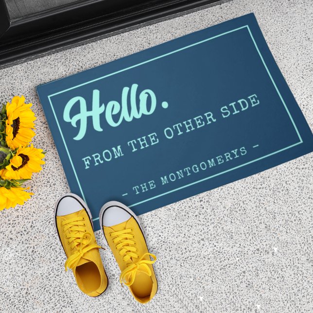 Ocean Blue Hello From The Other Side Doormat (Creator Uploaded)