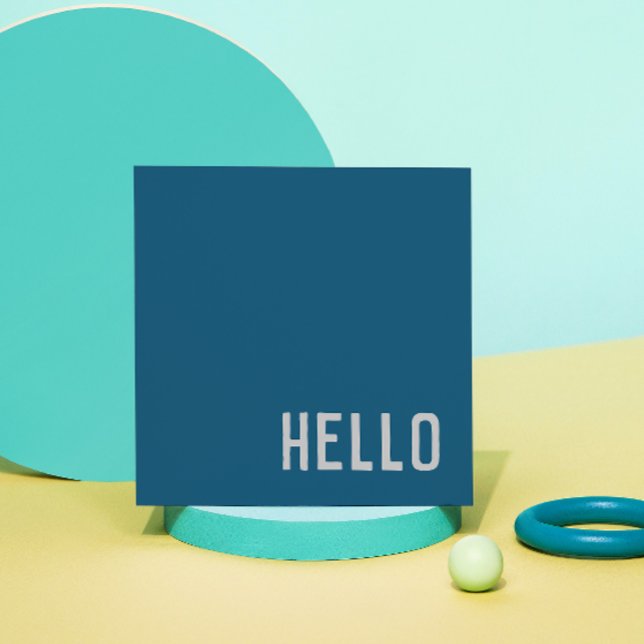 Ocean  Blue  -  HELLO Square Business Card (Creator Uploaded)