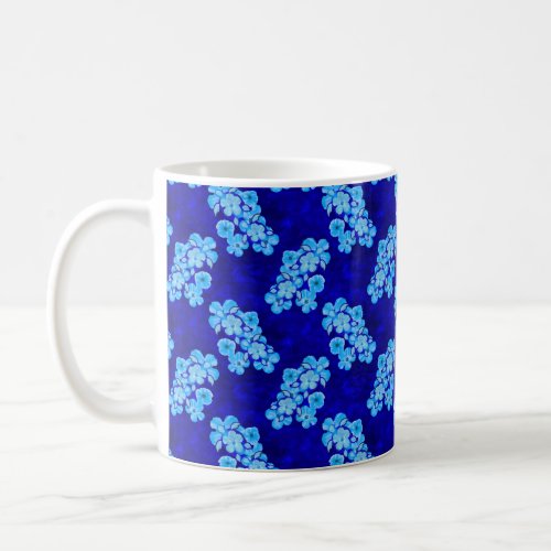 Ocean Blue Honu Turtles Hibiscus Flowers Coffee Mug